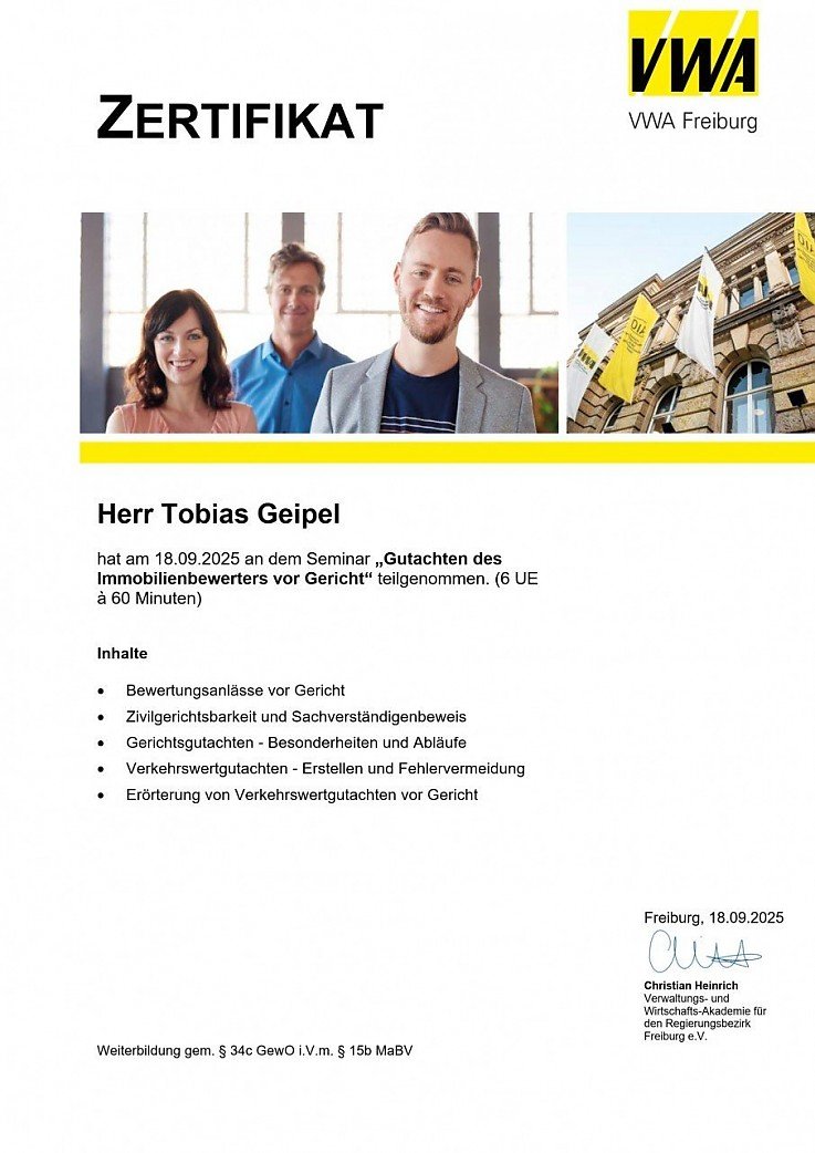 Foto Gerichtsgutachten im Fokus: Ein Seminar der VWA Freiburg verdeutlichte die hohen Anforderungen an Immobiliengutachten im Prozess. Fachwissen und Neutralität Foto Gerichtsgutachten im Fokus: Ein Seminar der VWA Freiburg verdeutlichte die hohen Anforderungen an Immobiliengutachten im Prozess. Fachwissen und Neutralität